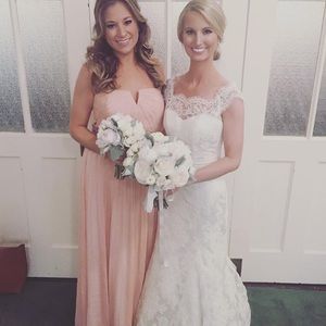 JCrew strapless bridesmaid dress pink chiffon